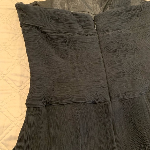 Elie Tahari Black Silk Chiffon Pleated One Shoulder Cocktail Dress - Picture 7 of 11